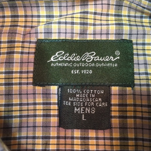 EDDIE BAUER | short sleeve plaid button down shirt - Picture 5 of 5